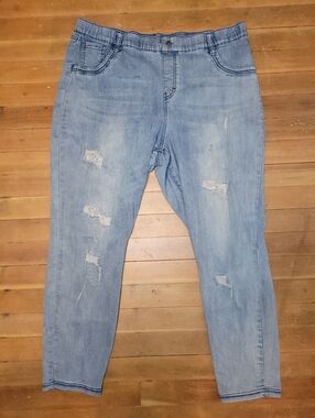 Light Blue Distressed Stretch Jegging Jeans